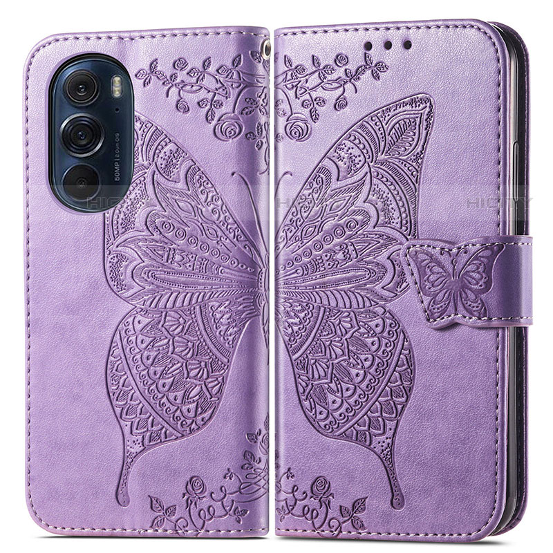 Coque Portefeuille Papillon Livre Cuir Etui Clapet pour Motorola Moto Edge Plus (2022) 5G Plus