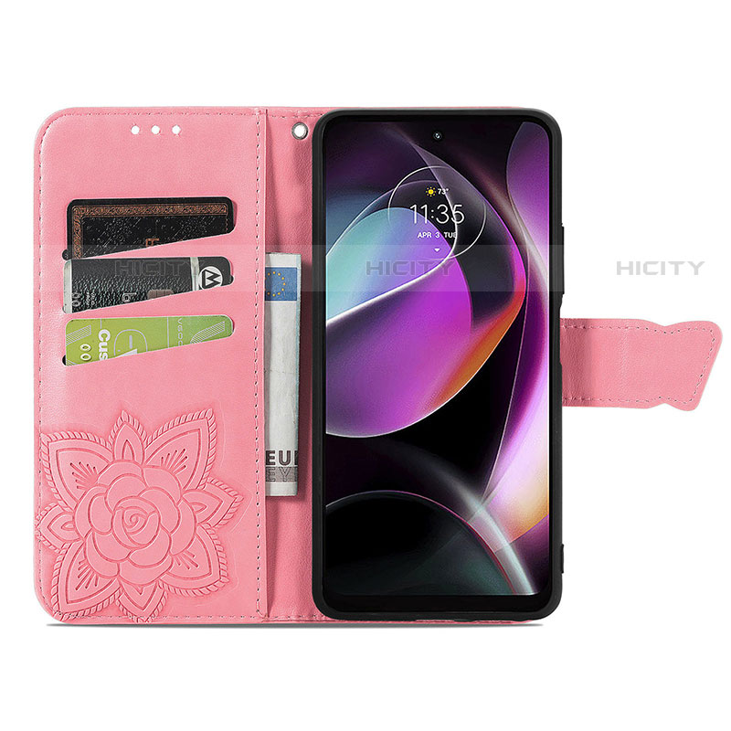 Coque Portefeuille Papillon Livre Cuir Etui Clapet pour Motorola Moto G 5G (2022) Plus