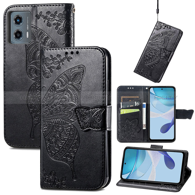 Coque Portefeuille Papillon Livre Cuir Etui Clapet pour Motorola Moto G 5G (2023) Plus