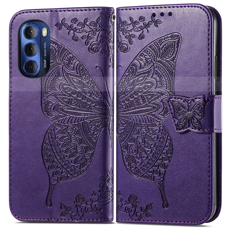 Coque Portefeuille Papillon Livre Cuir Etui Clapet pour Motorola Moto G Stylus (2022) 4G Plus