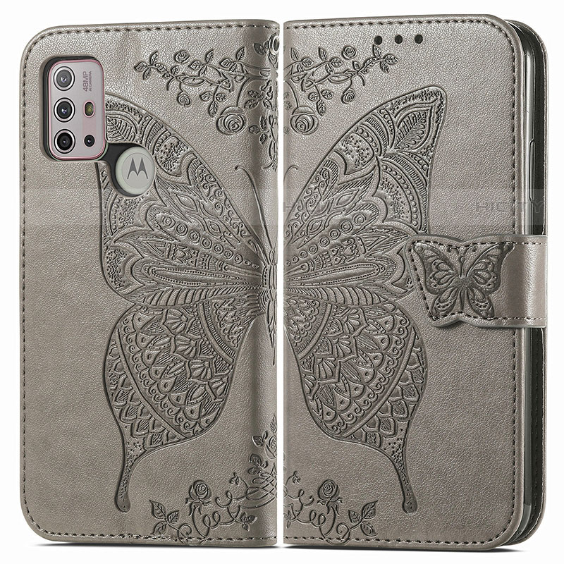 Coque Portefeuille Papillon Livre Cuir Etui Clapet pour Motorola Moto G10 Plus