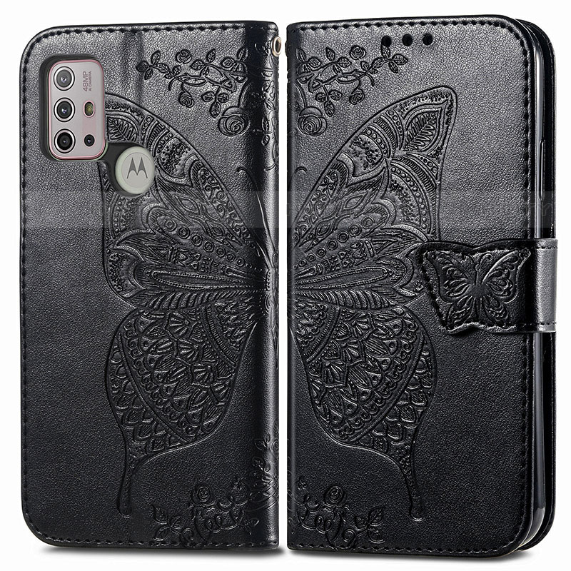 Coque Portefeuille Papillon Livre Cuir Etui Clapet pour Motorola Moto G10 Power Plus