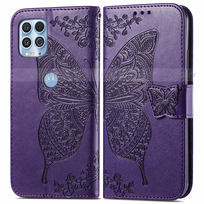 Coque Portefeuille Papillon Livre Cuir Etui Clapet pour Motorola Moto G100 5G Plus