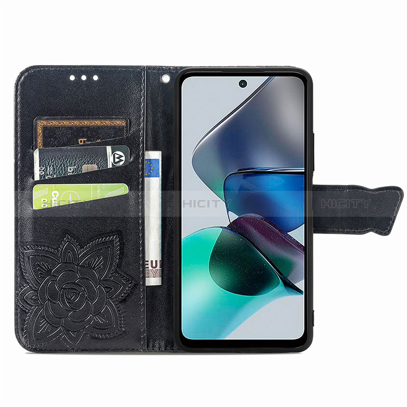 Coque Portefeuille Papillon Livre Cuir Etui Clapet pour Motorola Moto G13 Plus