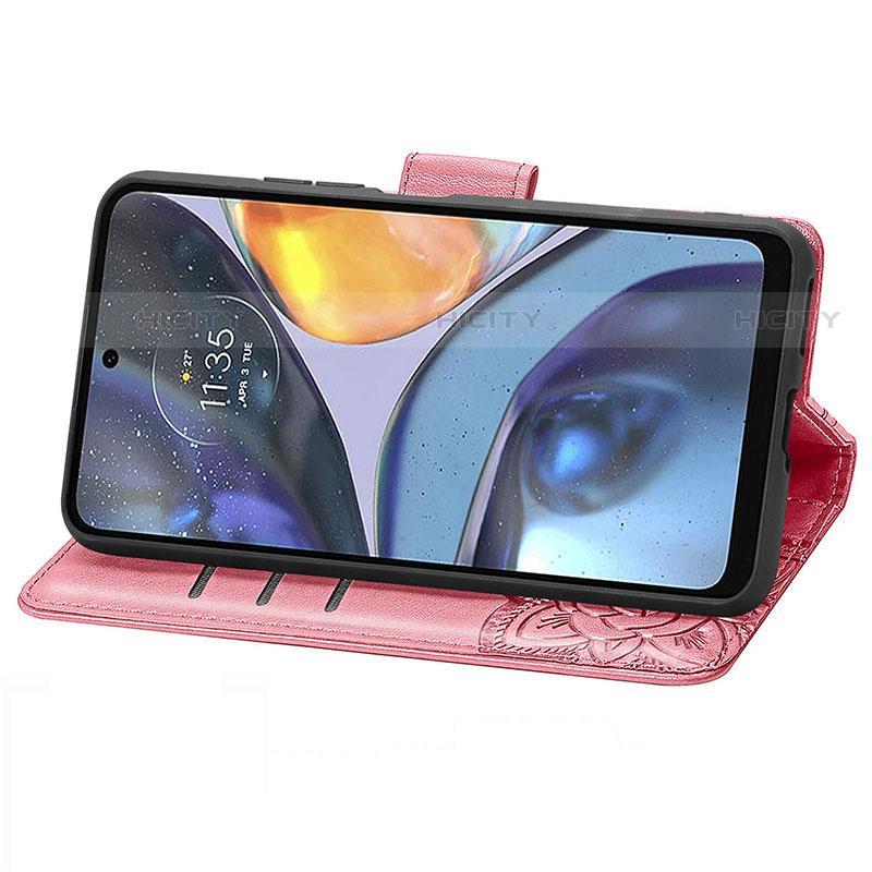 Coque Portefeuille Papillon Livre Cuir Etui Clapet pour Motorola Moto G22 Plus