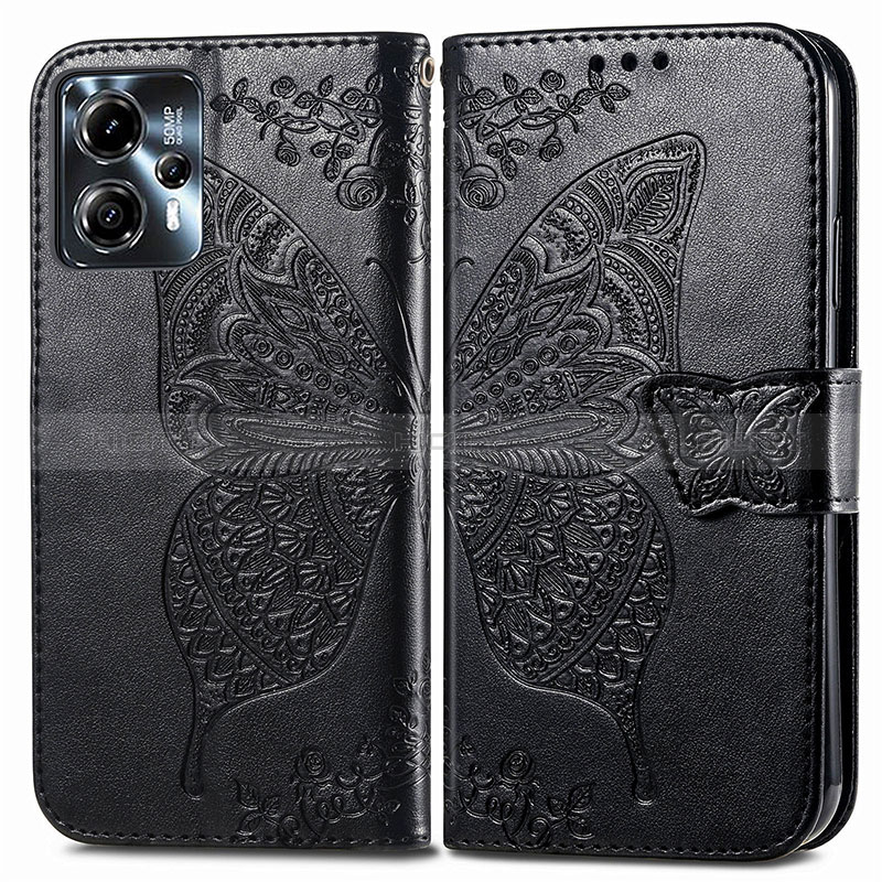 Coque Portefeuille Papillon Livre Cuir Etui Clapet pour Motorola Moto G23 Plus