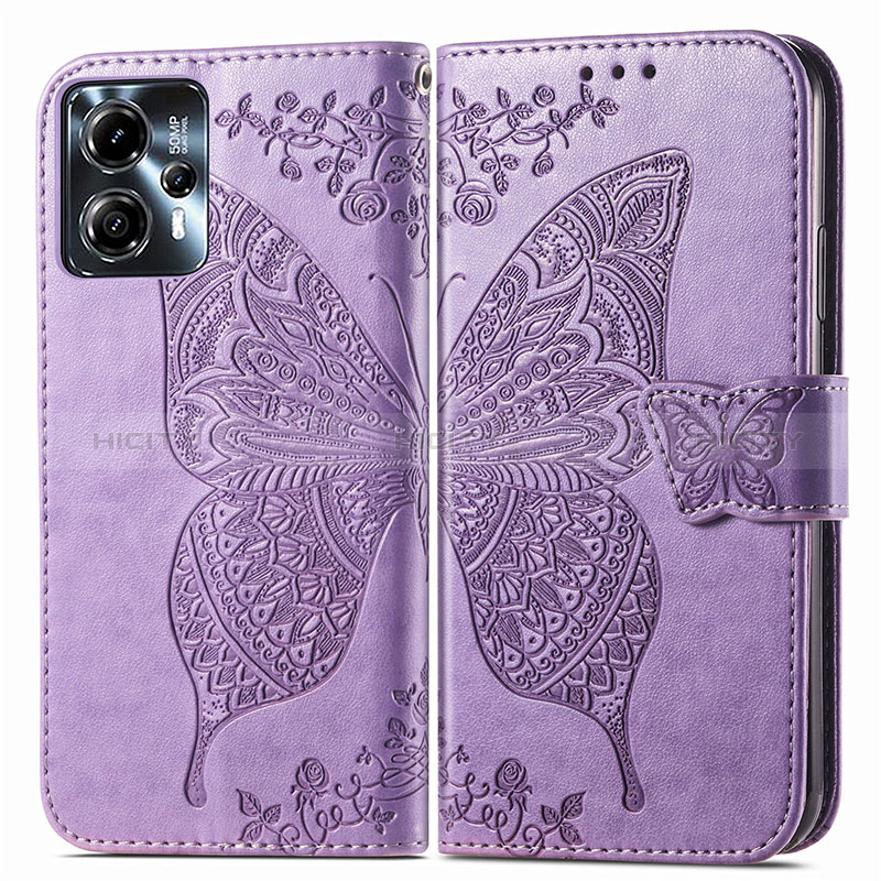 Coque Portefeuille Papillon Livre Cuir Etui Clapet pour Motorola Moto G23 Plus