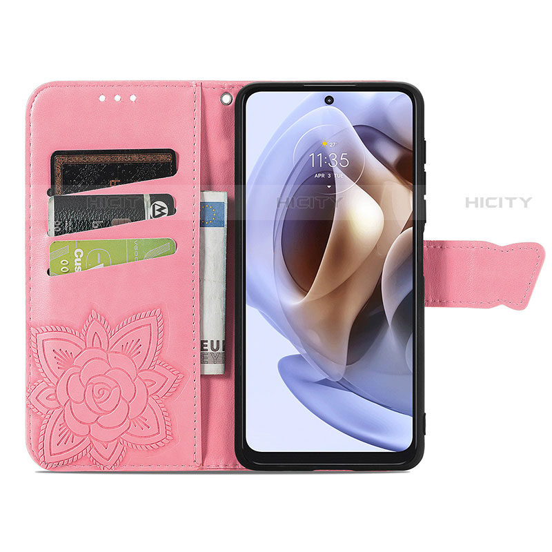 Coque Portefeuille Papillon Livre Cuir Etui Clapet pour Motorola Moto G31 Plus