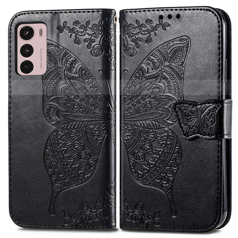 Coque Portefeuille Papillon Livre Cuir Etui Clapet pour Motorola Moto G42 Plus