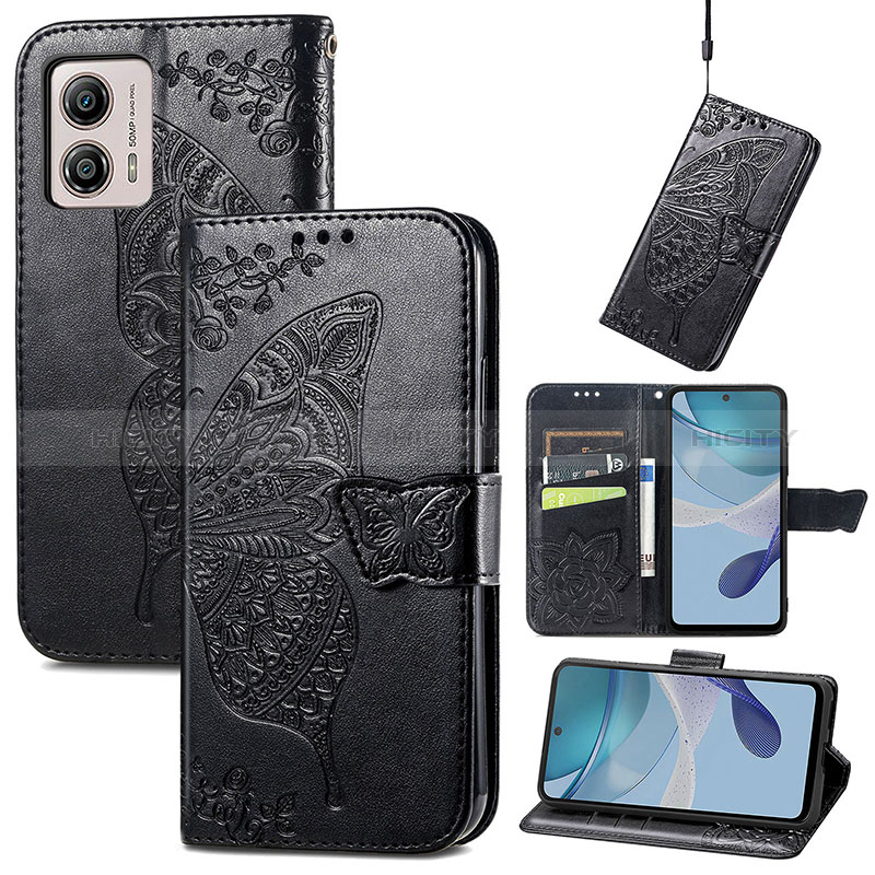 Coque Portefeuille Papillon Livre Cuir Etui Clapet pour Motorola Moto G53 5G Plus