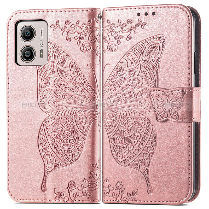 Coque Portefeuille Papillon Livre Cuir Etui Clapet pour Motorola Moto G53 5G Plus