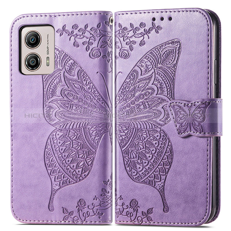 Coque Portefeuille Papillon Livre Cuir Etui Clapet pour Motorola Moto G53 5G Plus