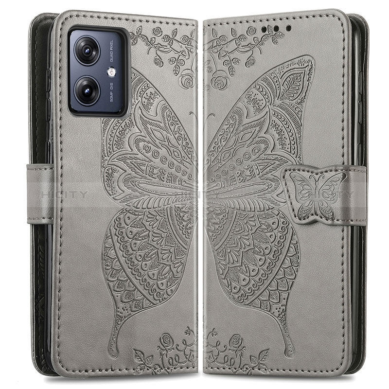 Coque Portefeuille Papillon Livre Cuir Etui Clapet pour Motorola Moto G54 5G Plus