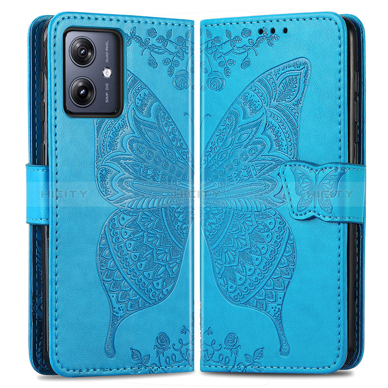 Coque Portefeuille Papillon Livre Cuir Etui Clapet pour Motorola Moto G54 5G Plus