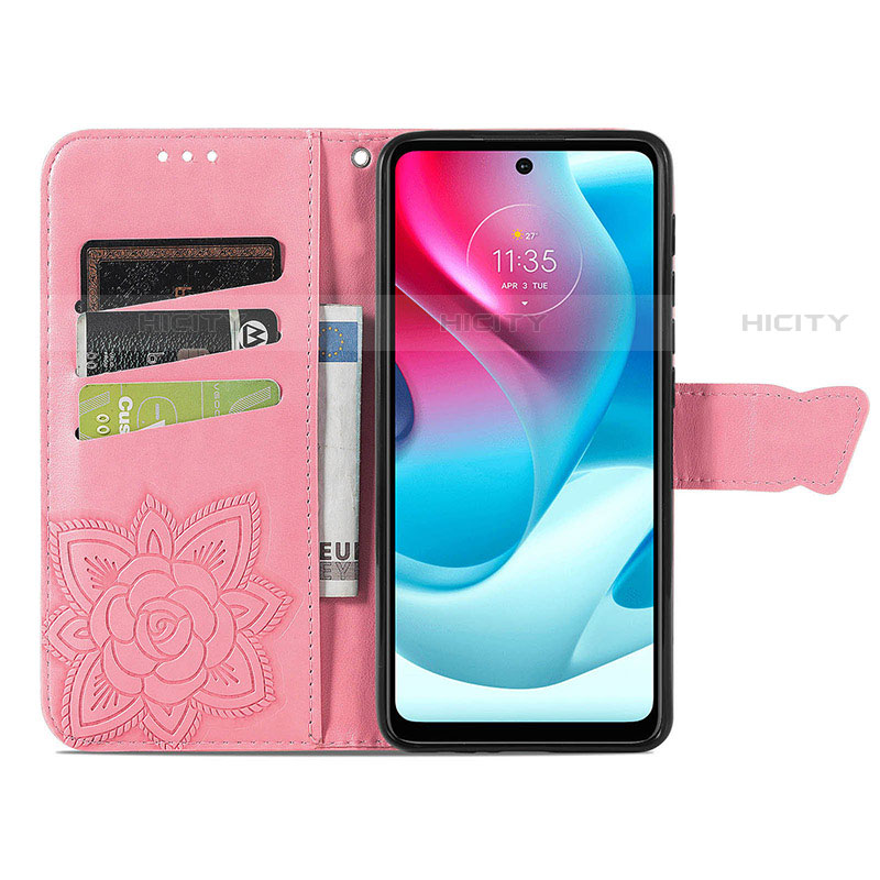 Coque Portefeuille Papillon Livre Cuir Etui Clapet pour Motorola Moto G60s Plus