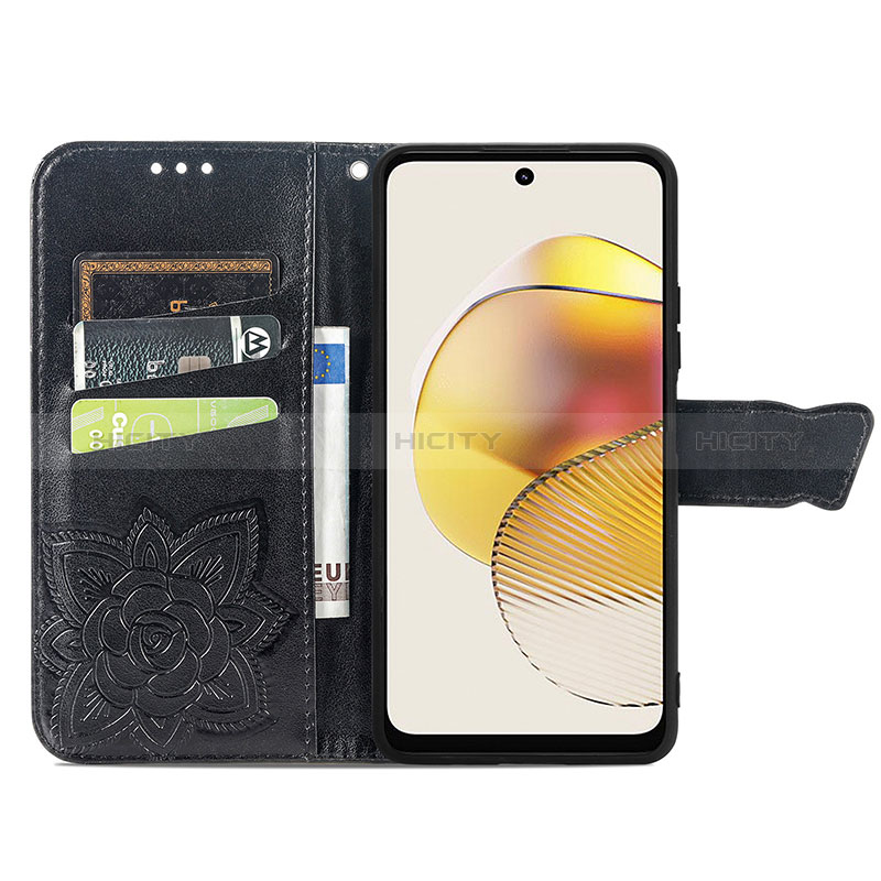 Coque Portefeuille Papillon Livre Cuir Etui Clapet pour Motorola Moto G73 5G Plus