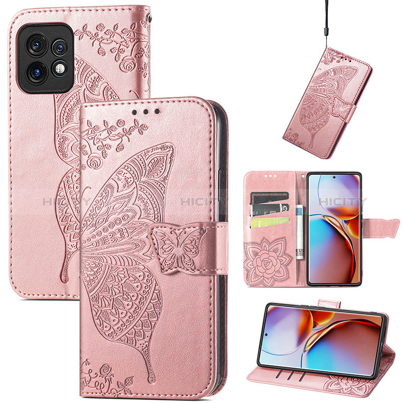 Coque Portefeuille Papillon Livre Cuir Etui Clapet pour Motorola Moto X40 5G Plus