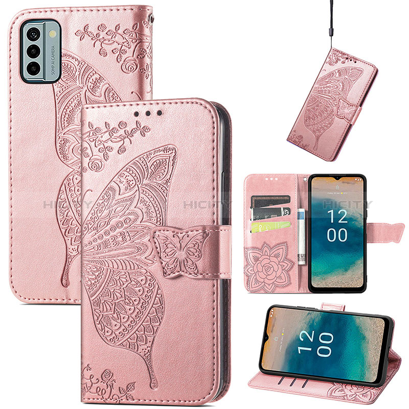 Coque Portefeuille Papillon Livre Cuir Etui Clapet pour Nokia G22 Plus