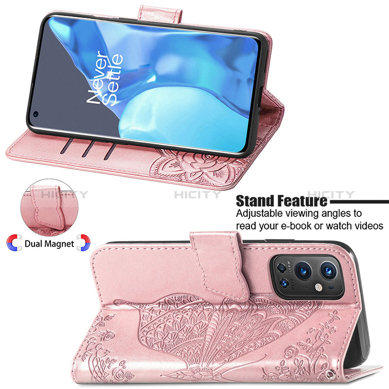 Coque Portefeuille Papillon Livre Cuir Etui Clapet pour OnePlus 9 Pro 5G Plus