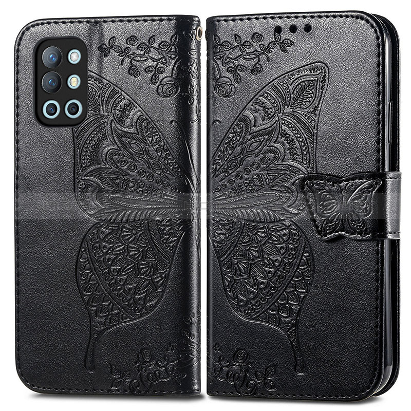 Coque Portefeuille Papillon Livre Cuir Etui Clapet pour OnePlus 9R 5G Noir Plus