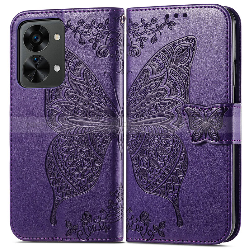 Coque Portefeuille Papillon Livre Cuir Etui Clapet pour OnePlus Nord 2T 5G Plus