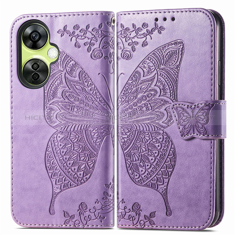 Coque Portefeuille Papillon Livre Cuir Etui Clapet pour OnePlus Nord CE 3 Lite 5G Plus