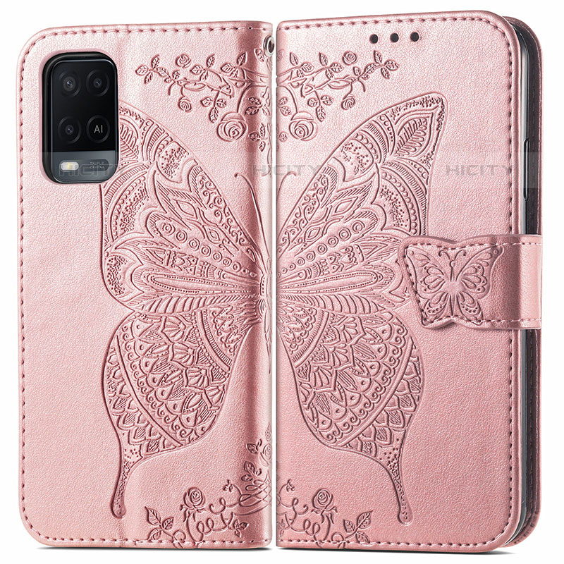 Coque Portefeuille Papillon Livre Cuir Etui Clapet pour Oppo A54 4G Plus