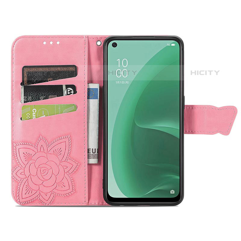 Coque Portefeuille Papillon Livre Cuir Etui Clapet pour Oppo A55S 5G Plus