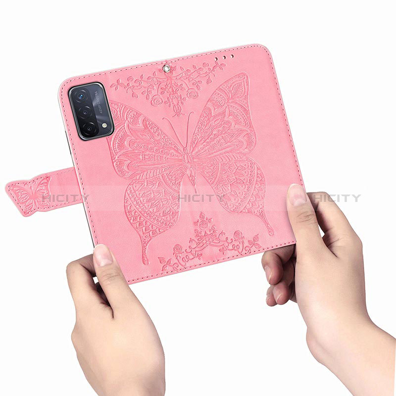 Coque Portefeuille Papillon Livre Cuir Etui Clapet pour Oppo A74 5G Plus