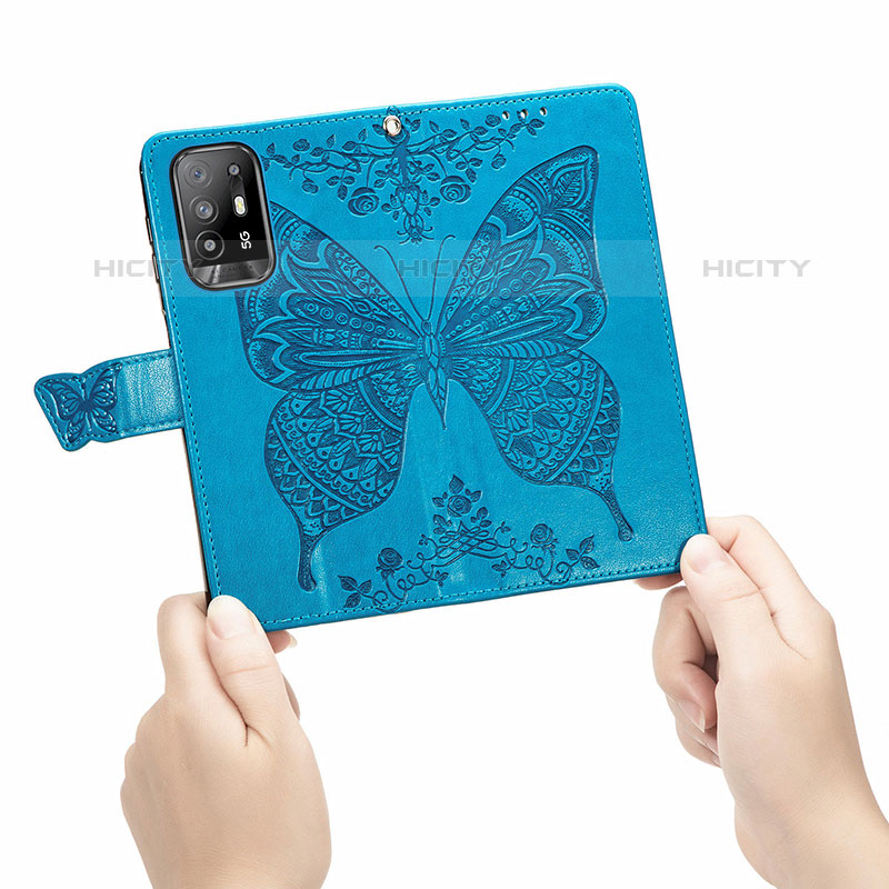 Coque Portefeuille Papillon Livre Cuir Etui Clapet pour Oppo F19 Pro+ Plus 5G Plus