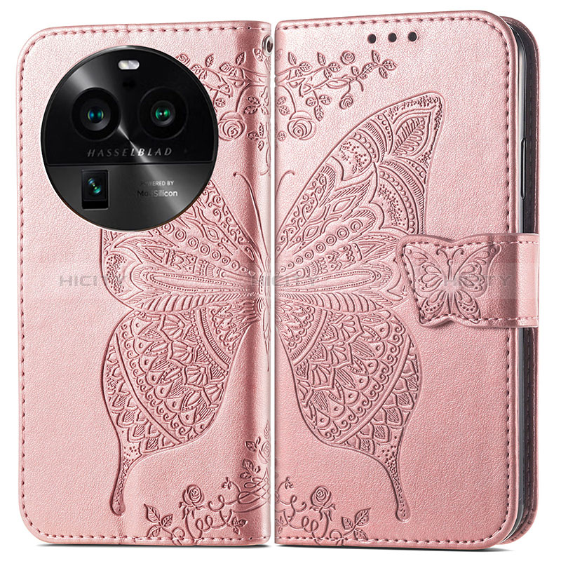 Coque Portefeuille Papillon Livre Cuir Etui Clapet pour Oppo Find X6 Pro 5G Plus