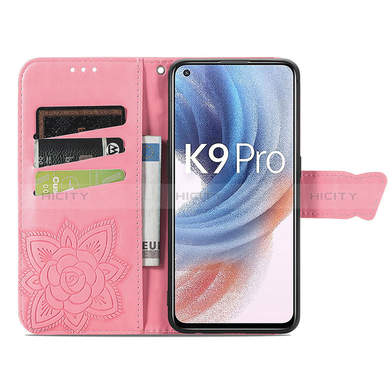 Coque Portefeuille Papillon Livre Cuir Etui Clapet pour Oppo K9 Pro 5G Plus