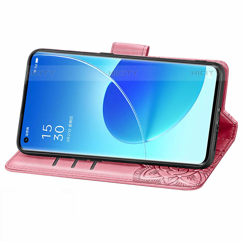 Coque Portefeuille Papillon Livre Cuir Etui Clapet pour Oppo Reno6 Pro+ Plus 5G Plus