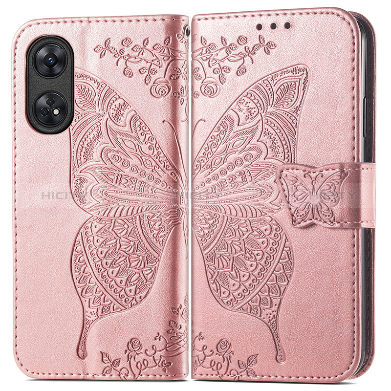 Coque Portefeuille Papillon Livre Cuir Etui Clapet pour Oppo Reno8 T 4G Plus