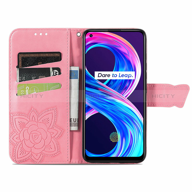 Coque Portefeuille Papillon Livre Cuir Etui Clapet pour Realme 8 4G Plus