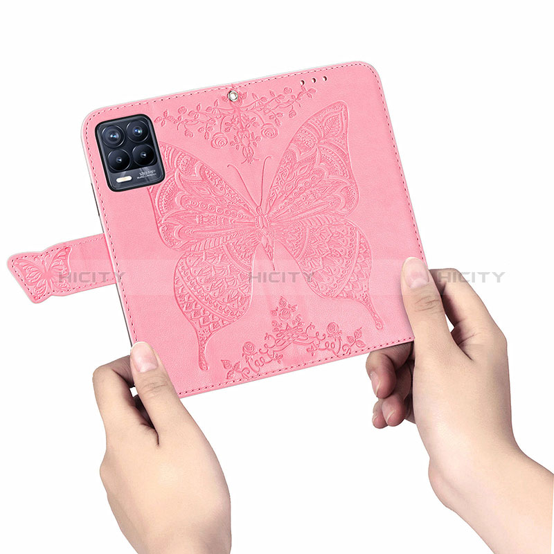 Coque Portefeuille Papillon Livre Cuir Etui Clapet pour Realme 8 Pro Plus