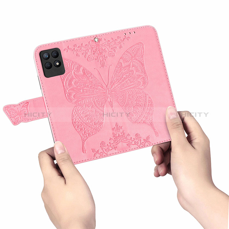 Coque Portefeuille Papillon Livre Cuir Etui Clapet pour Realme 8i Plus