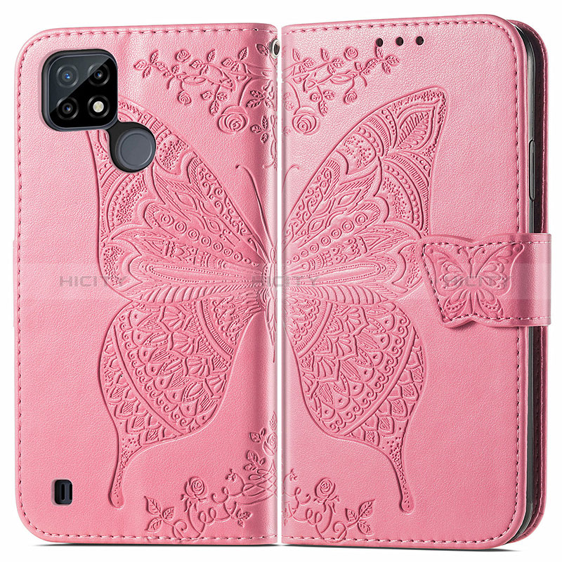 Coque Portefeuille Papillon Livre Cuir Etui Clapet pour Realme C21 Plus