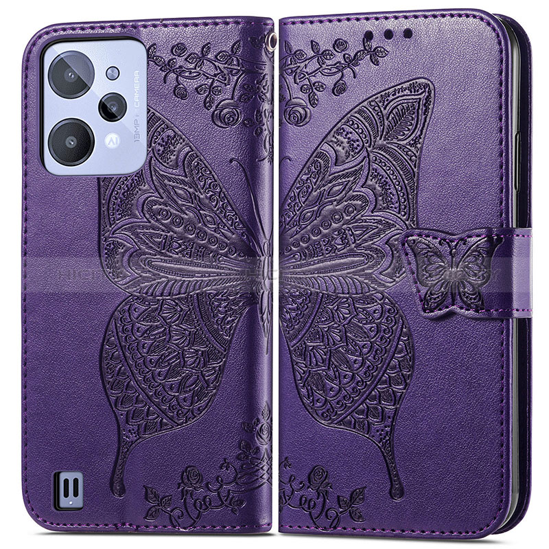 Coque Portefeuille Papillon Livre Cuir Etui Clapet pour Realme C31 Plus