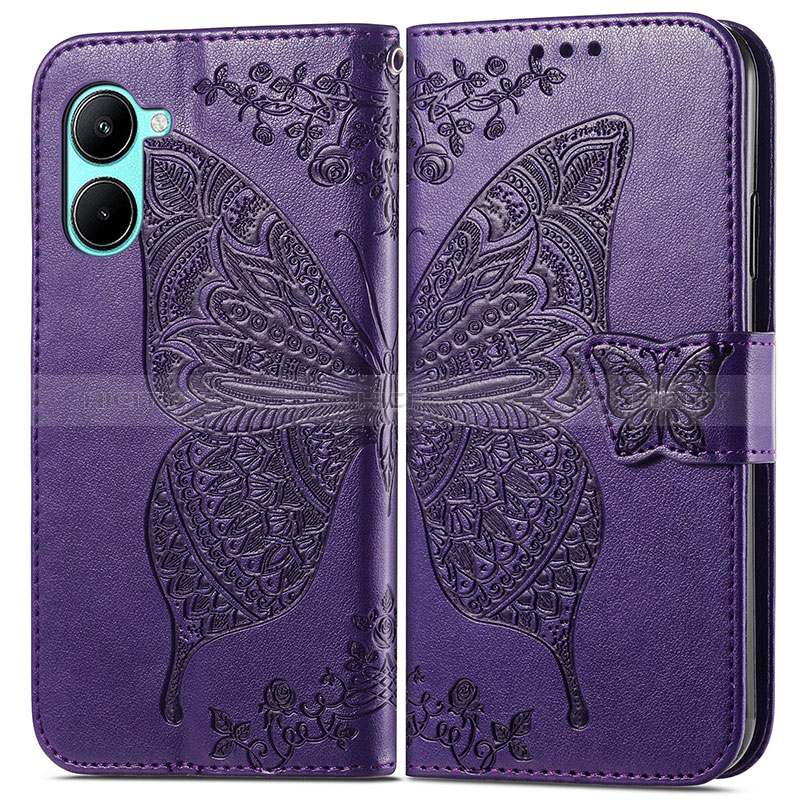 Coque Portefeuille Papillon Livre Cuir Etui Clapet pour Realme C33 (2023) Plus