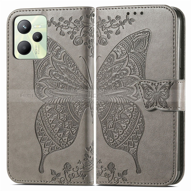 Coque Portefeuille Papillon Livre Cuir Etui Clapet pour Realme C35 Plus