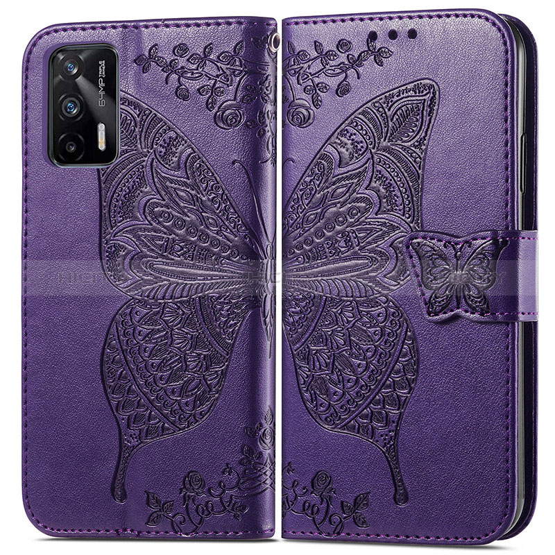 Coque Portefeuille Papillon Livre Cuir Etui Clapet pour Realme Q3 Pro 5G Plus