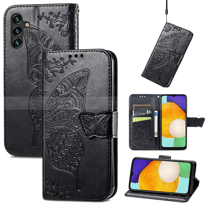 Coque Portefeuille Papillon Livre Cuir Etui Clapet pour Samsung Galaxy A04s Plus