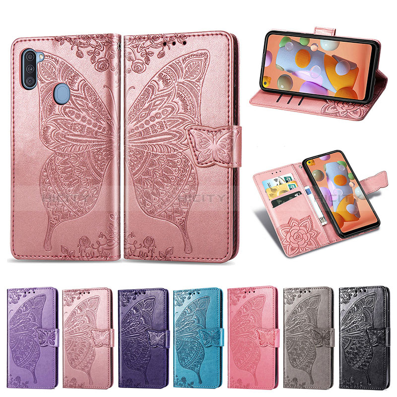 Coque Portefeuille Papillon Livre Cuir Etui Clapet pour Samsung Galaxy A11 Plus