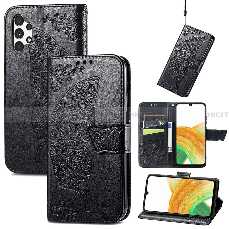 Coque Portefeuille Papillon Livre Cuir Etui Clapet pour Samsung Galaxy A13 4G Plus