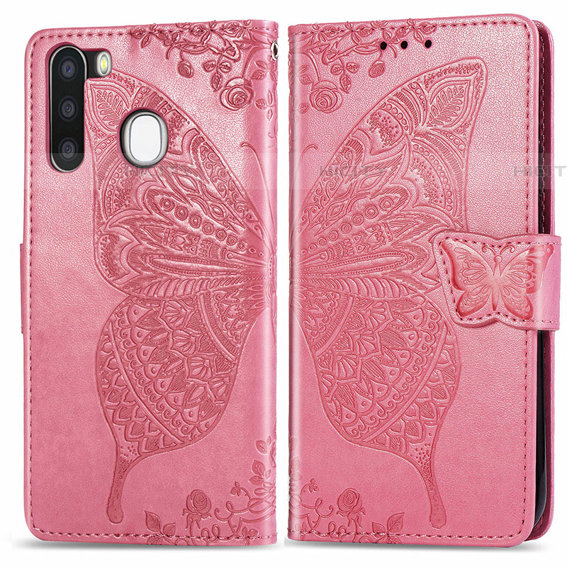 Coque Portefeuille Papillon Livre Cuir Etui Clapet pour Samsung Galaxy A21 European Plus