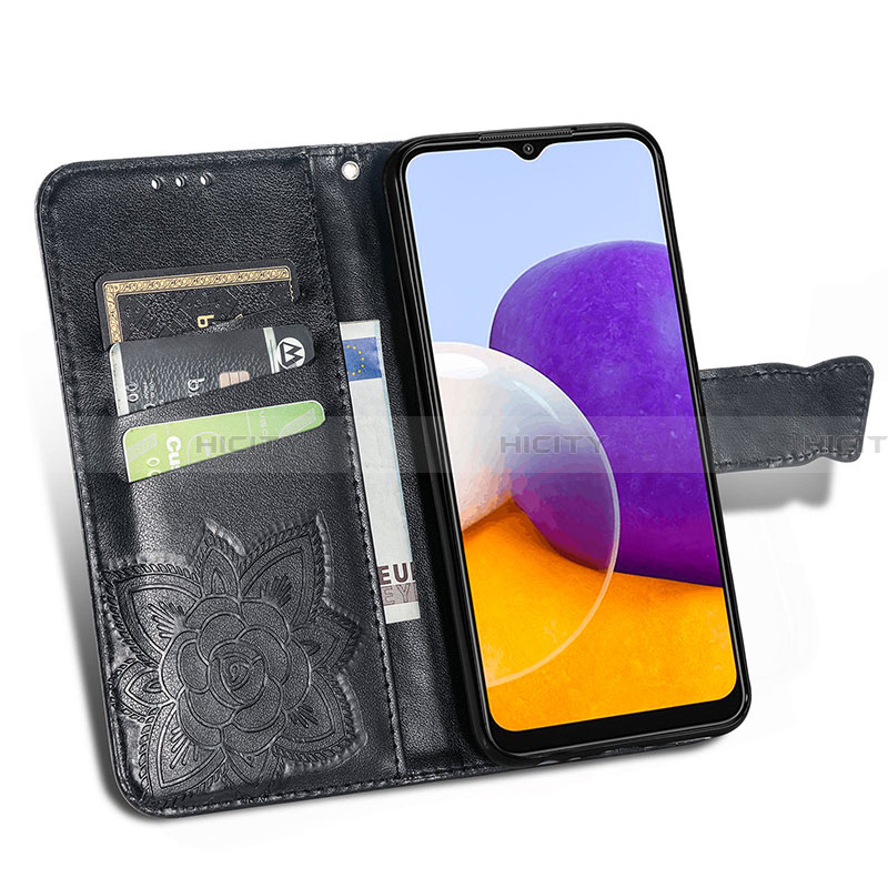 Coque Portefeuille Papillon Livre Cuir Etui Clapet pour Samsung Galaxy A22 5G Plus