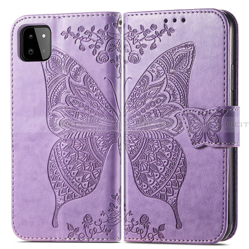 Coque Portefeuille Papillon Livre Cuir Etui Clapet pour Samsung Galaxy A22 5G Plus