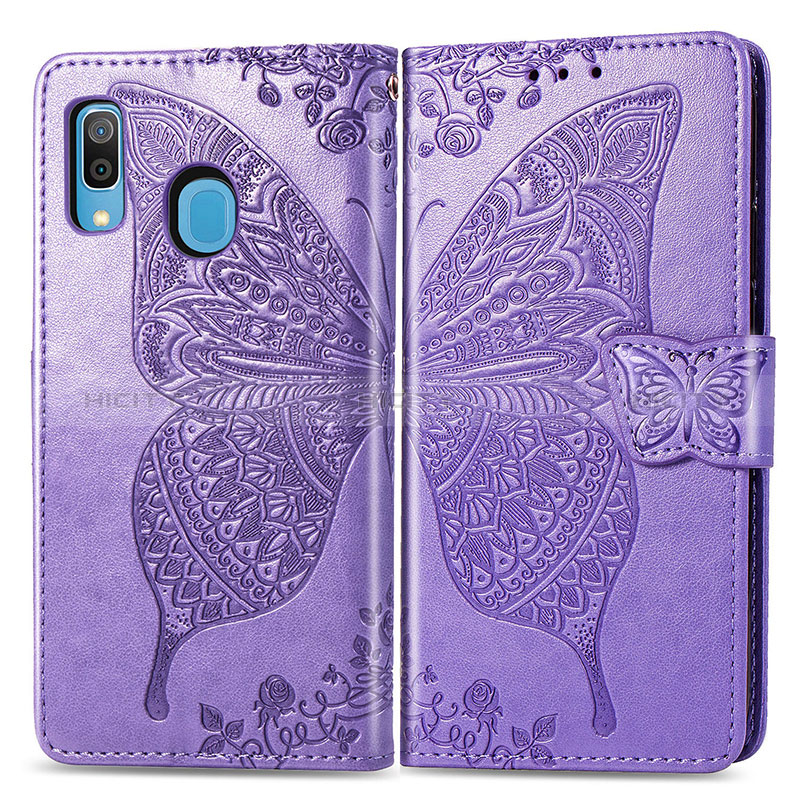 Coque Portefeuille Papillon Livre Cuir Etui Clapet pour Samsung Galaxy A30 Plus