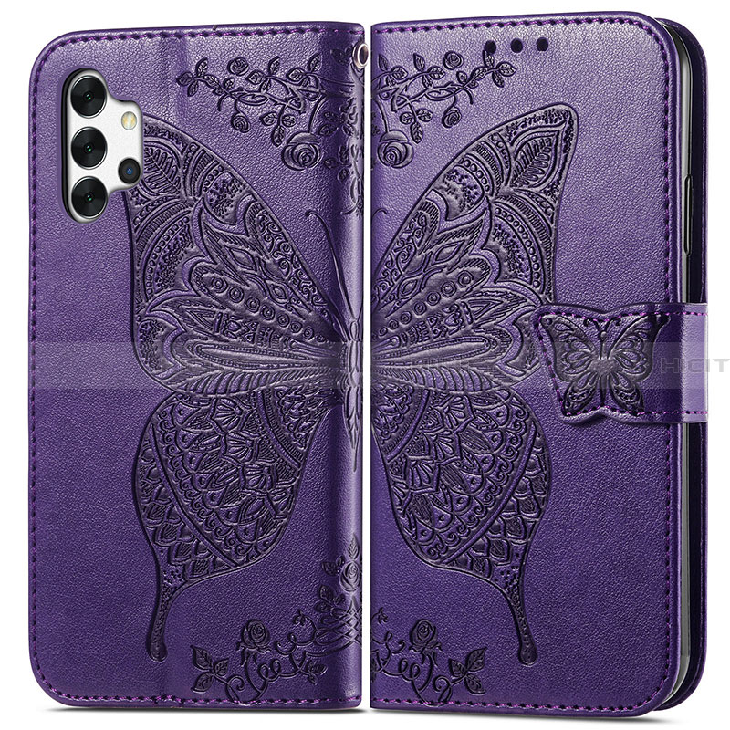 Coque Portefeuille Papillon Livre Cuir Etui Clapet pour Samsung Galaxy A32 4G Plus